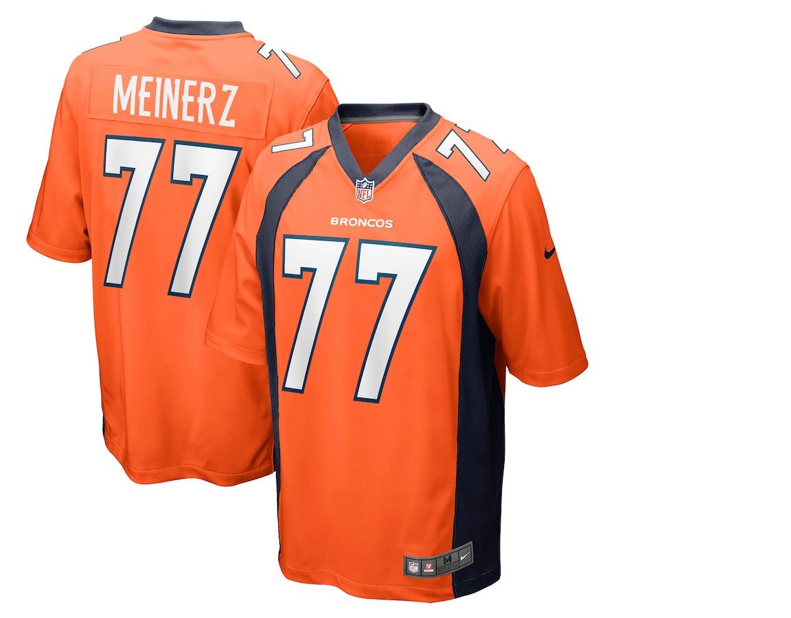 Men Denver Broncos #77 Quinn Meinerz Nike Orange Game NFL Jersey->denver broncos->NFL Jersey